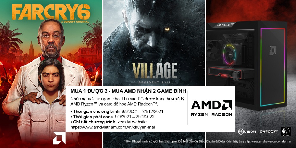 Chương trình khuyến mãi AMD Mua 01 Được 03 - Mua AMD Nhận 02 Game Đỉnh - songphuong.vn